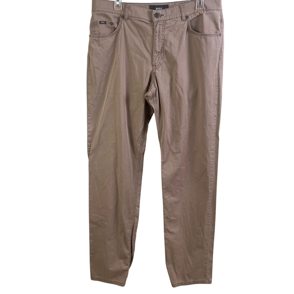 Brax Cooper Feel Good Regular Fit Tan Performance Stretch Utility Pants 36x33